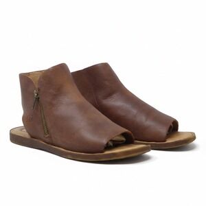 Born Hazle Womens 8M Brown Leather Open Toe Slingback Ankle Sandals BR0050006